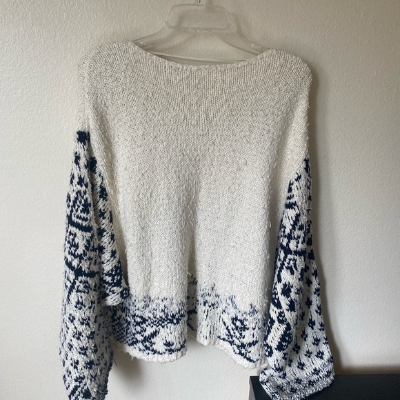 Free People Women’s Midnight Beach Pullover Sweater Blue Size XS Wide Sleeve - Picture 3 of 8